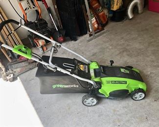 Green Works electric lawnmower