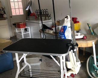 Dog grooming table
