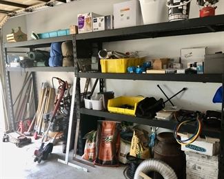 Pair of heavy metal shelving