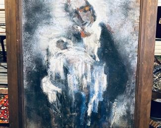 Madonna & Child oil signed Richter ‘63, large size