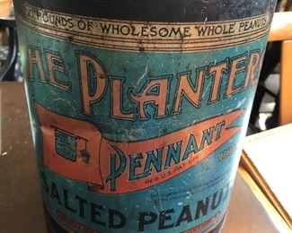 Large original planters peanuts advertising tin