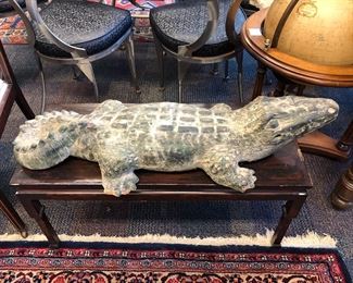 Fired clay/ceramic alligator