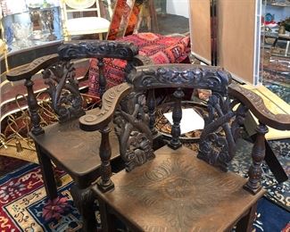 Pair of antique corner chairs