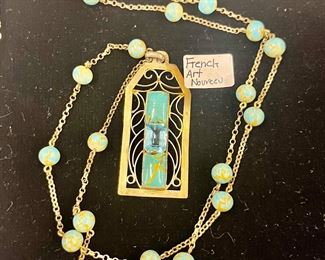 An unusual French art nouveau pendant necklace.