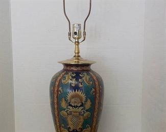 Elegant Vintage Chinoiserie Table Lamp No Shade