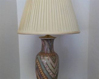 Nice Vintage Chinoiserie Ceramic Table Lamps with Shade