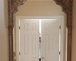 Ornate Gold Tone Mirror with Moroccan Arch