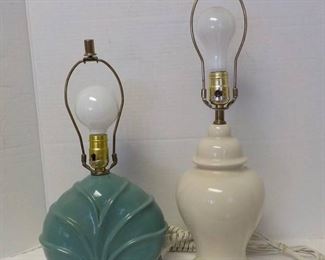 Pair of Cute Ceramic Table Lamps No Shades