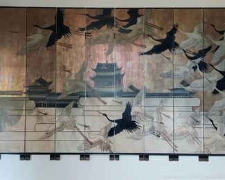 Stunning 8 Panel Room Divider Hanging on Wall