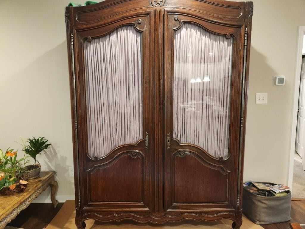 Antique Glass-front Wardrobe with shelving