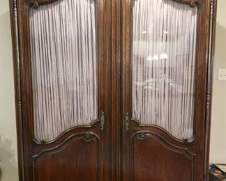 Antique Glass-front Wardrobe with shelving