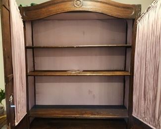 Antique Glass-front Wardrobe with shelving