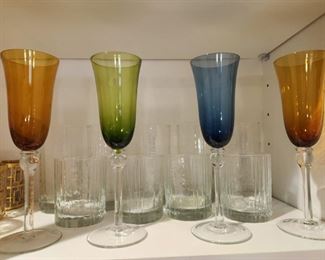 Colorful Jewel Tone Champagne Glasses (Set of 12)