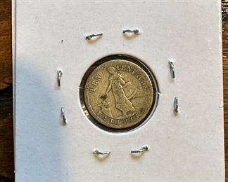 1917 WWI Philippines 10 Centavos Coin
