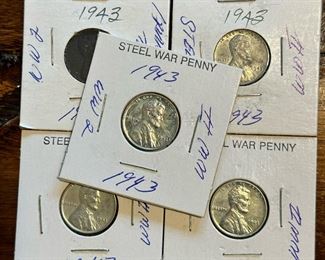 1943 WWII Steel Wheat Pennies