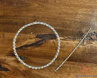 14K GOLD X Link Necklace and 10K GOLD Diamond Bracelet