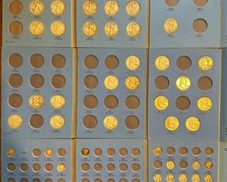 SILVER Walking Liberty Halves, SILVER Franklin Halves, and SILVER Mercury Dimes Partial Coin Books