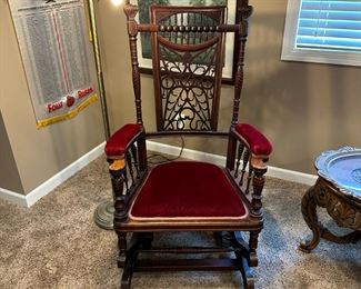 Antique French Country Platform Rocking Glider
