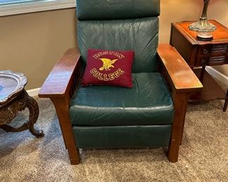 Mission Style Leather Recliner