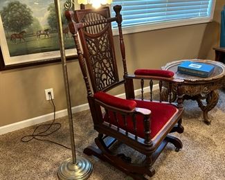 Antique French Country Platform Rocking Glider