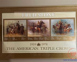 Framed Print by Fred Stone "The American Triple Crown"