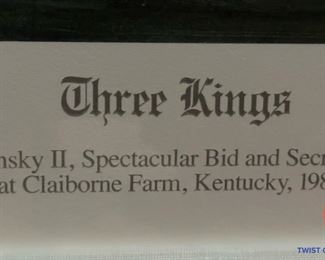 Signed and Numbered Lithograph by Richard Stone Reeves "Three Kings" (Nijinsky II, Spectacular, and Secretariat)