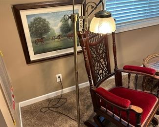 Art Nouveau Edwardian Style Brass Floor Lamp