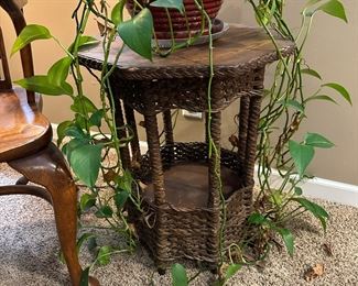 Vintage Wicker Plant Stand