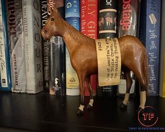 Vintage Breyer Miniature Carved Woodgrain Wood Horse - "Whirlaway" 