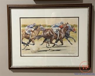 Signed Limited Edition Horse Racing by CHARLES BECKENDORF