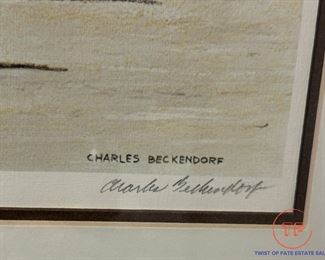 Signed Limited Edition Horse Racing by CHARLES BECKENDORF