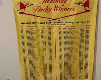 Vintage 1965 Kessler Whiskey Kentucky Derby Winners Banner