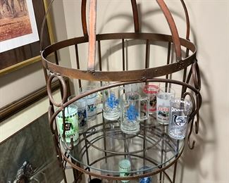 Vintage Wrought Iron Birdcage Wine Cabinet