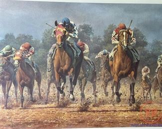 Signed Limited Edition Lithograph "The Rivalry" (Alysheba & Bet Twice) by FRED STONE