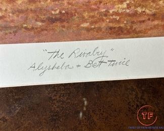 Signed Limited Edition Lithograph "The Rivalry" (Alysheba & Bet Twice) by FRED STONE