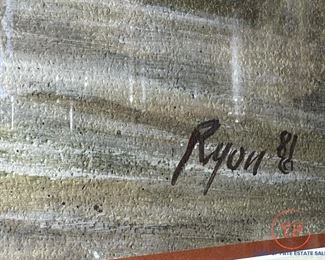 Original Oil on Canvas "Always Be On The Lead" Signed RYON '81