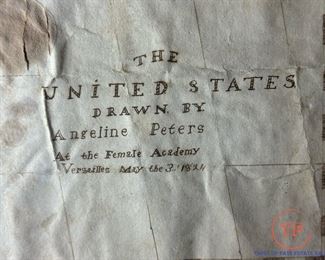 1824 Hand Drawn United States Map