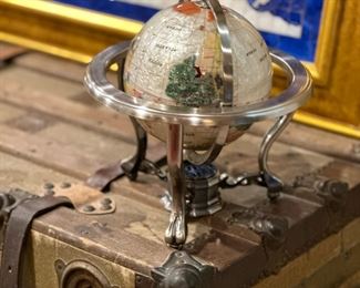 Tabletop Globe with Gemstone Inlay