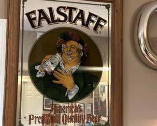 Vintage FALSTAFF Beer Framed Advertising Mirror