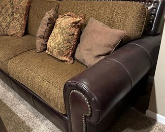 Robinson and Robinson Custom Leather and Fabric Sectional