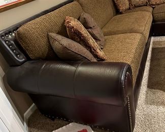 Robinson and Robinson Custom Leather and Fabric Sectional