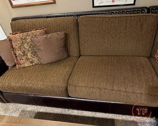 Robinson and Robinson Custom Leather and Fabric Sectional