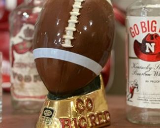Vintage Go Big Red Ezra Brooks Football Decanter