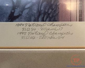 Signed "Spirit of Nebraska" by GENE RONCKA (94 & 95 Championship Inscription)