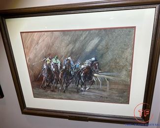 Original Oil on Canvas "Always Be On The Lead" Signed RYON '81