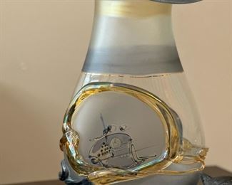 Signed ION TAMAIAN Romania Art Glass Vase