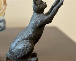 Vintage Bronze Cat Book End