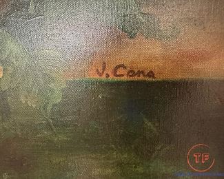 Large 5' x 4' Original Oil on Canvas Still Life in Carved Framed Signed J. CONA