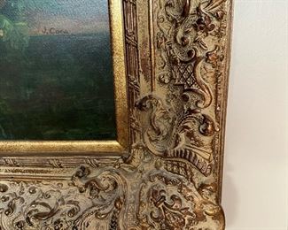 Large 5' x 4' Original Oil on Canvas Still Life in Carved Framed Signed J. CONA