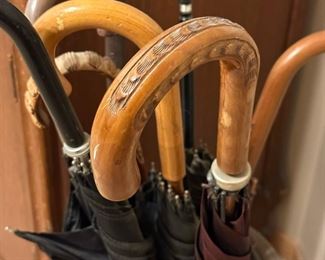 Umbrellas with Hand Carved Handles